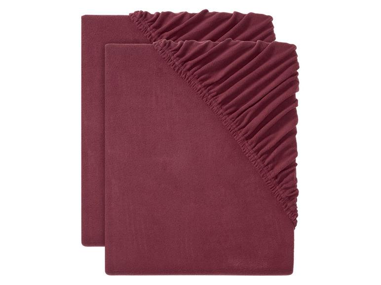 2 fleece-hoeslakens, 90-100 x 200 cm