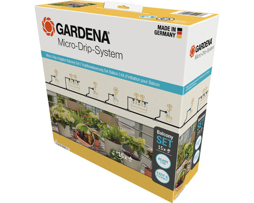 GARDENA Micro-Drip Startset Balkonbewateringsset (voor maximaal 15 potplanten)
