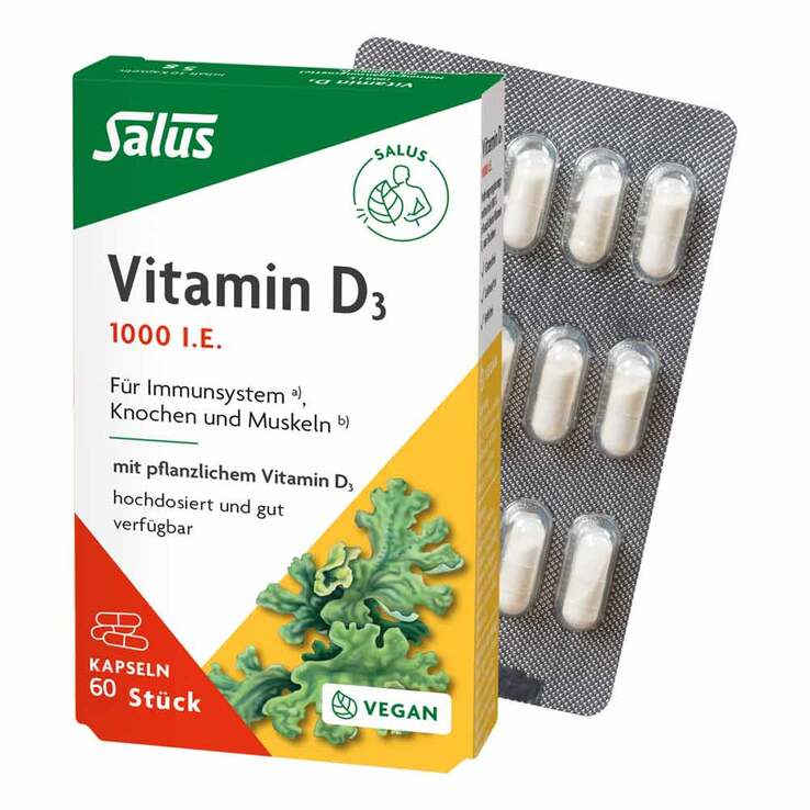 Vitamin D3 1000 I.E.vegan Kapseln Salus, 60 St