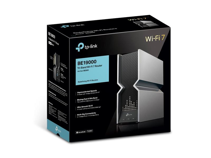 TP-Link Tri-Band WiFi Router Archer BE800 BE19000 Tri-Band Wi-Fi 7 Router