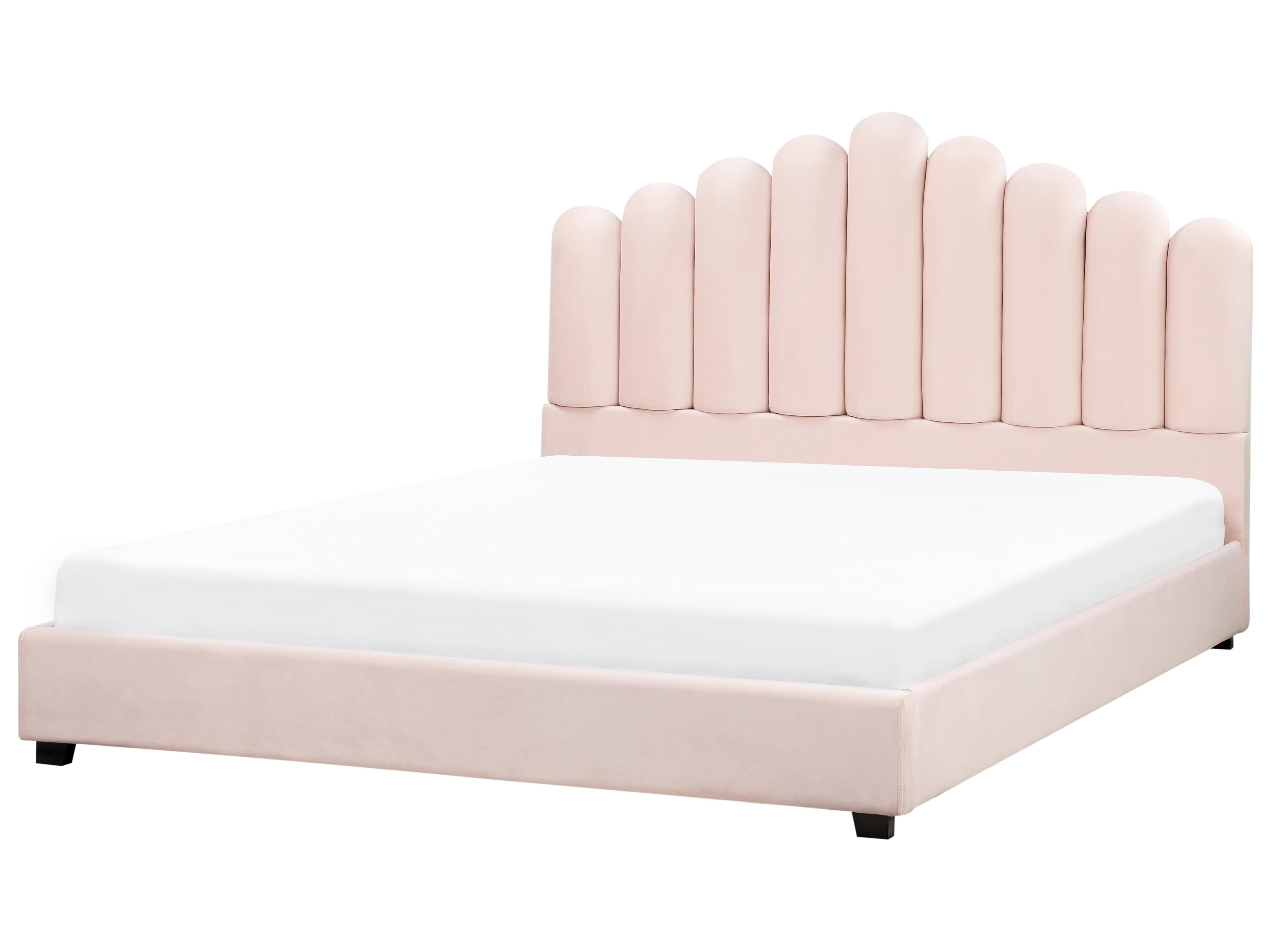 Bed Fluweel VINCENNES 180 x 200 cm Pastelroze