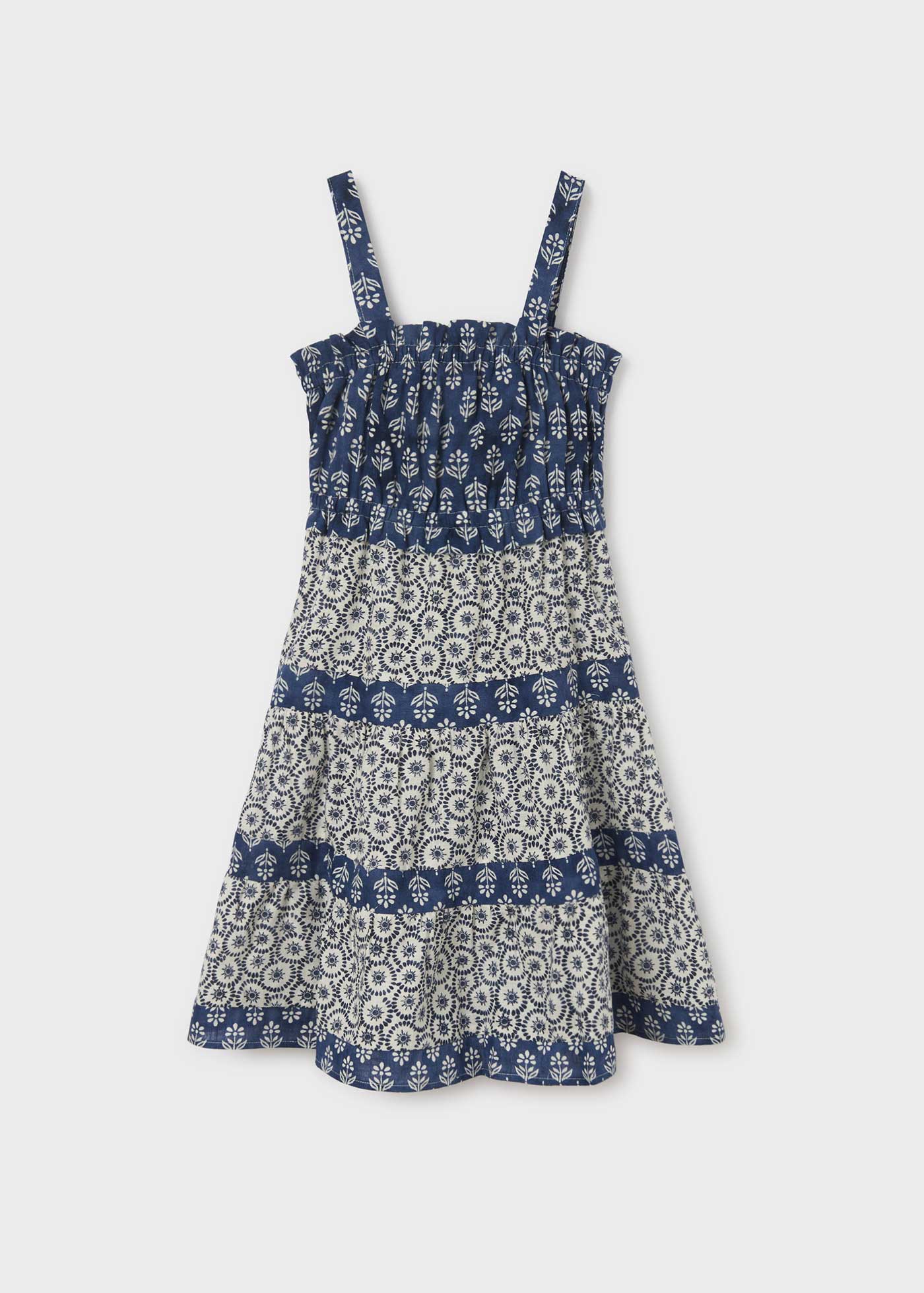 Vestido de algodão estampado para meninas