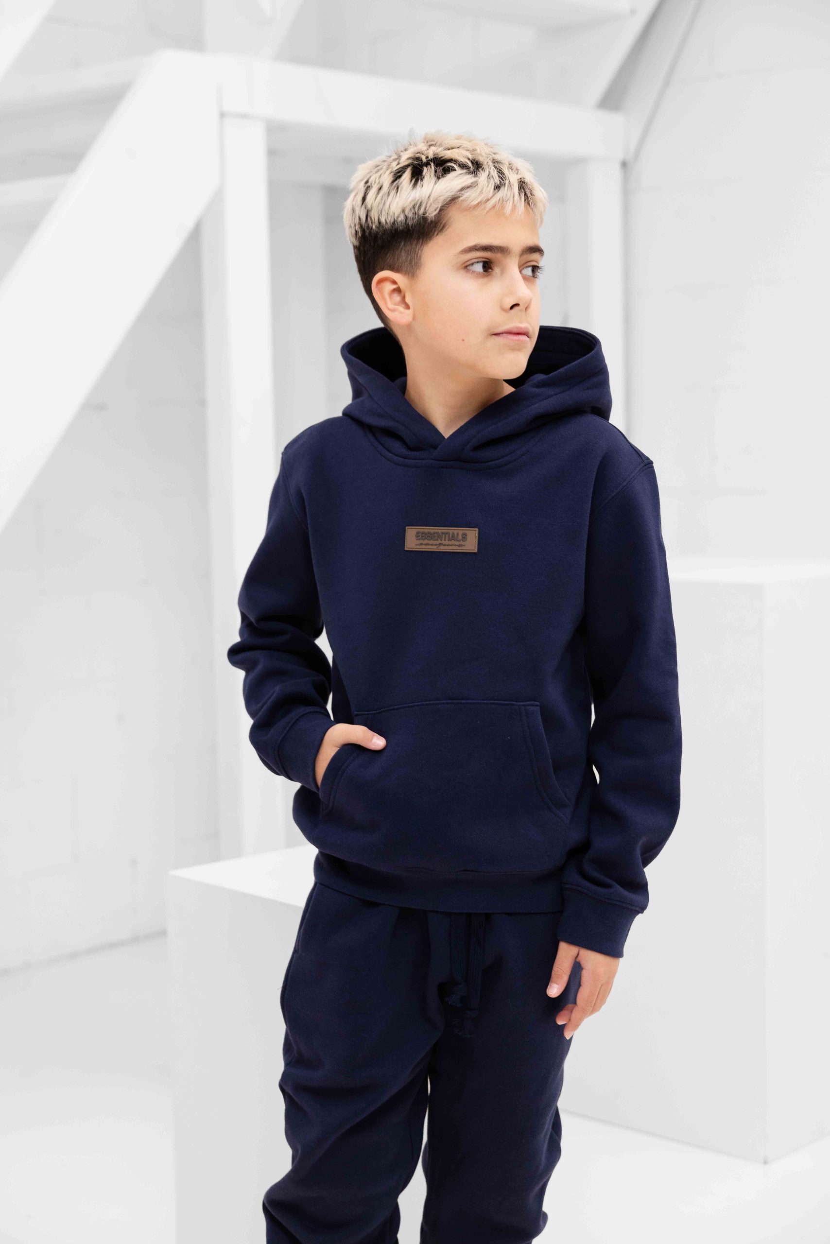 Cou7ure Essentials Rubber Trainingspak Kids Donkerblauw