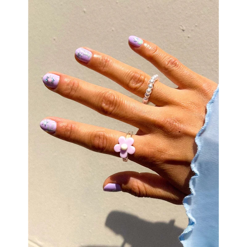 Le Mini Macaron Mini Nail Art Stickers - Electric Bouquet
