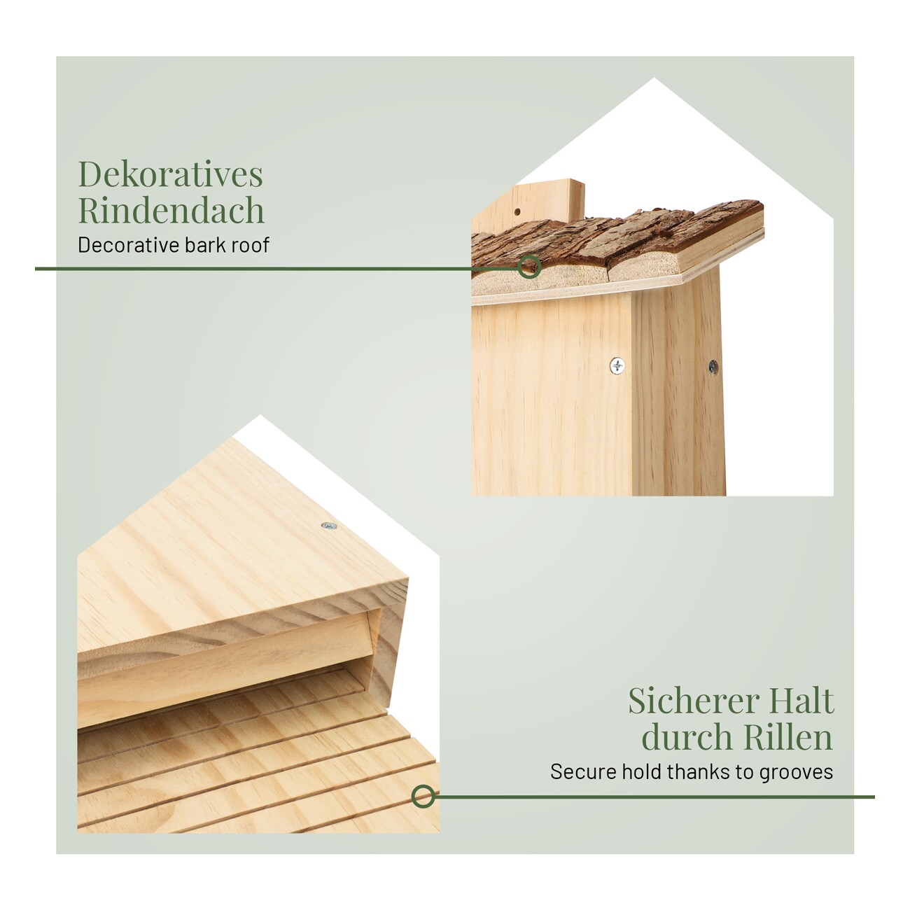 WILDLIFE HOME Fledermauskasten mit Rindendach