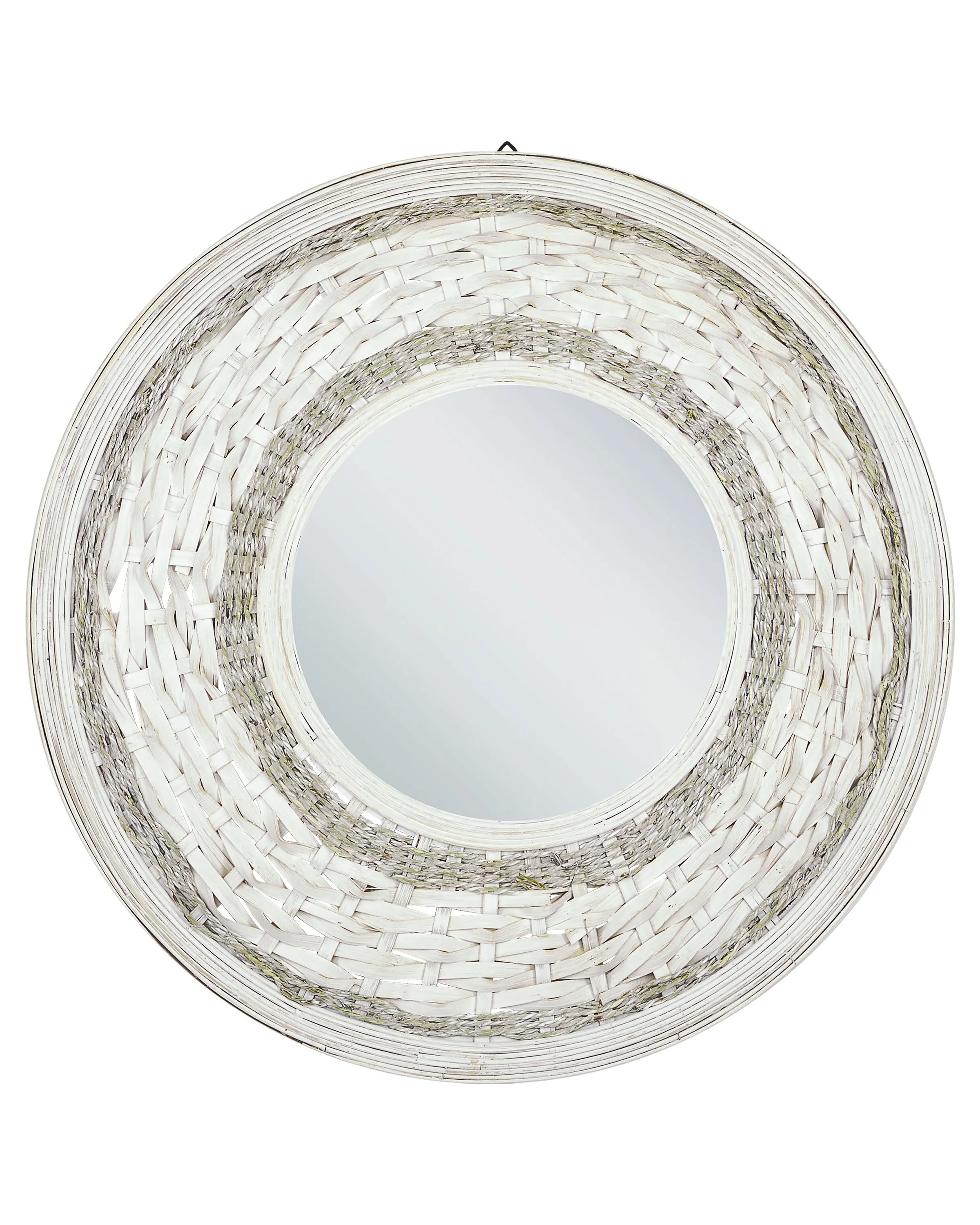 Wandspiegel SOLEDAD 61 cm 61 cm Bamboehout Wit