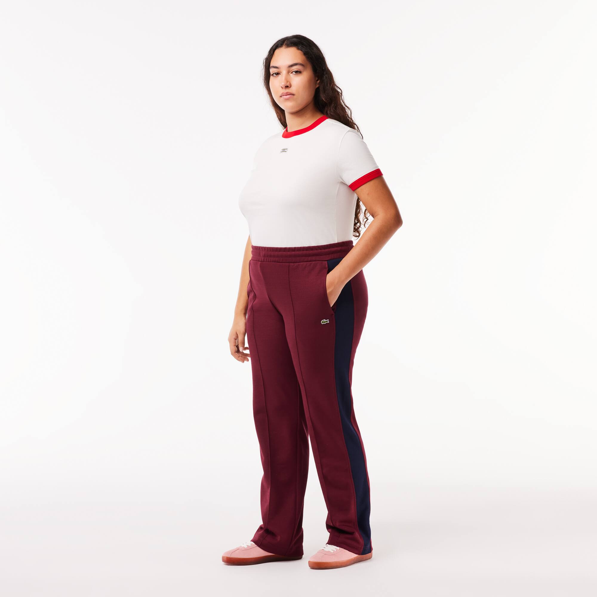 Paris Colourblock-Trainingshose aus Interlock-Baumwolle Traningshosen - Rot - Lacoste - Damen