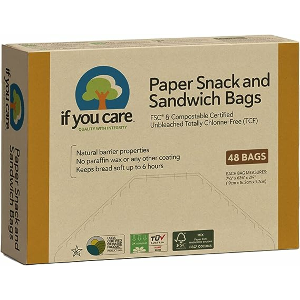 If You Care Boterhamzakjes Papier48 stuks
