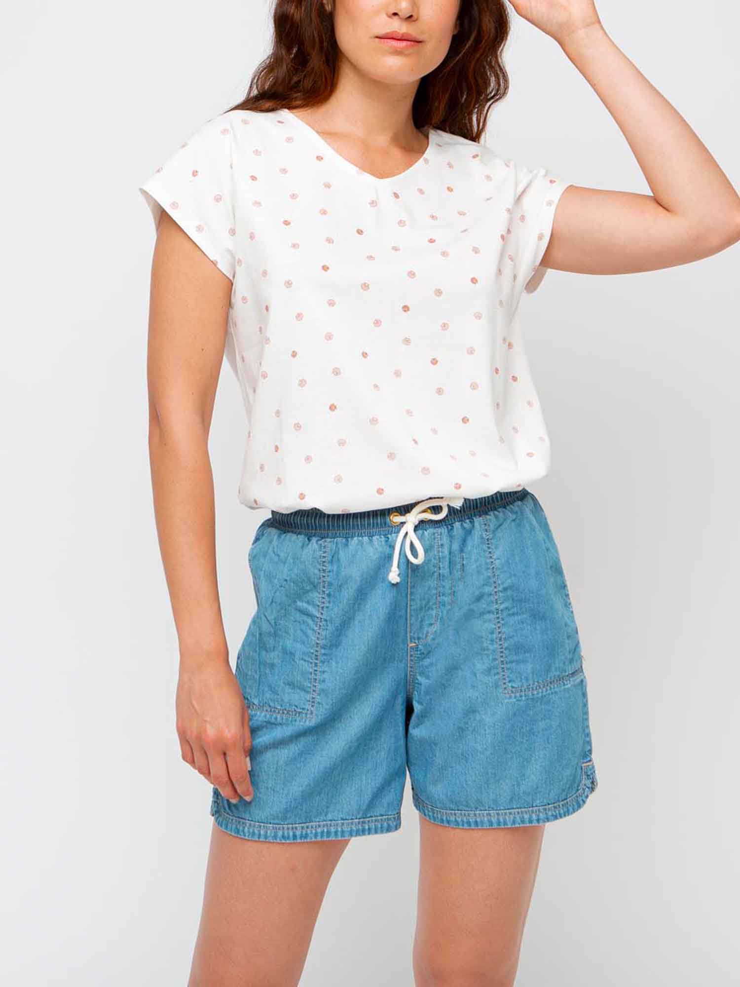 Tee shirt Femme Motif Coton Biologique Blanc