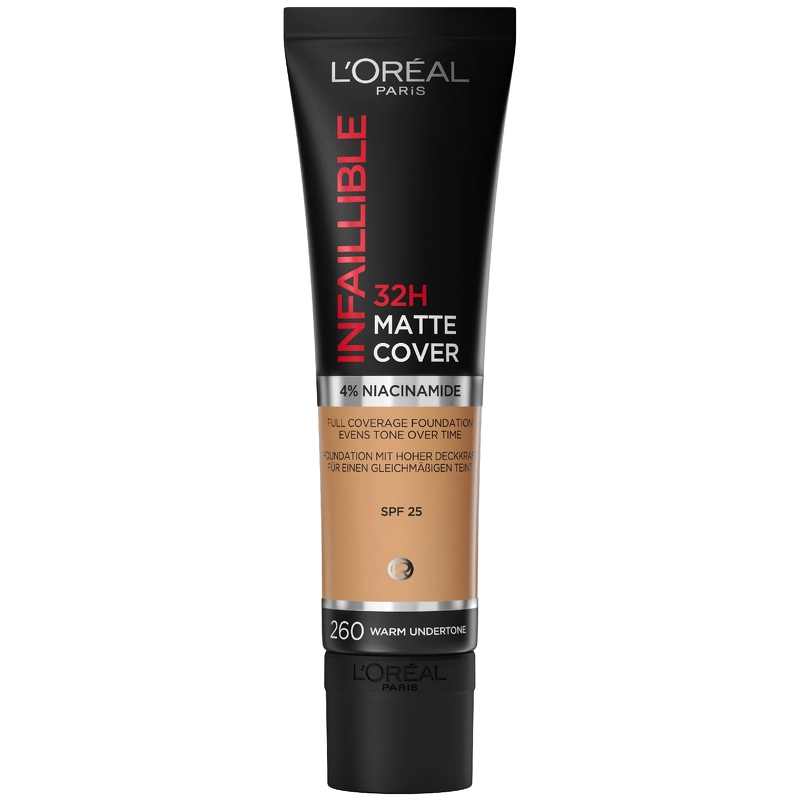 L'Oréal Paris Cosmetics Infaillible 32H Matte Cover Foundation SPF 25 - 30 ml - 260 Warm Undertone