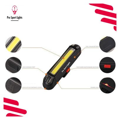 Feu avant de vélo - Blanc USB rechargeable