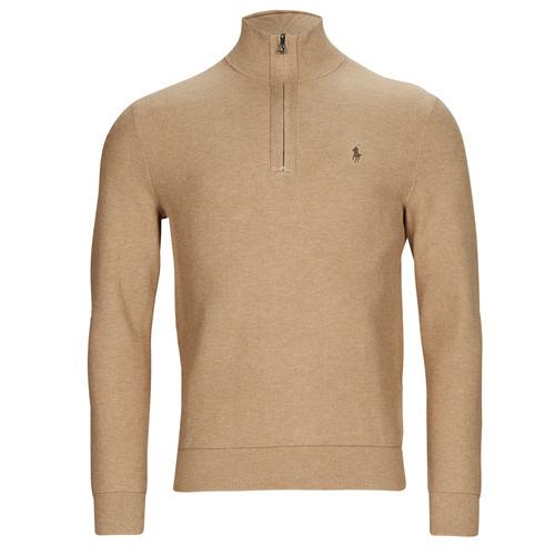 Polo Ralph Lauren - PULL DEMI ZIP EN COTON TEXTURE Camel