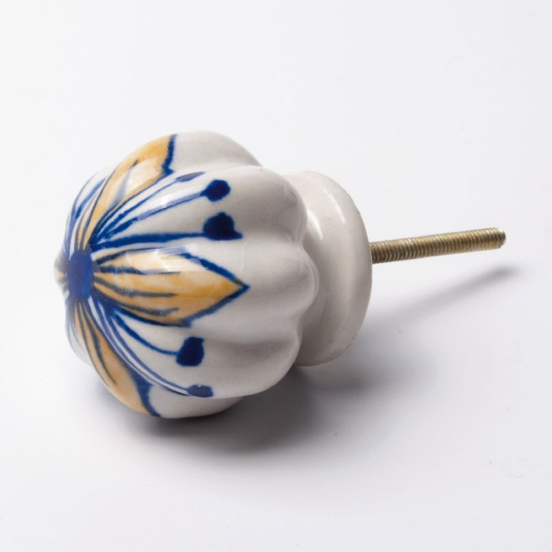 Türknauf 'Blume', blau/orange, Ø 5,5 cm günstig bestellen
