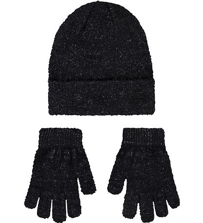 Nike Mütze/Handschuhe - Strick - Schwarz m. Glitzer