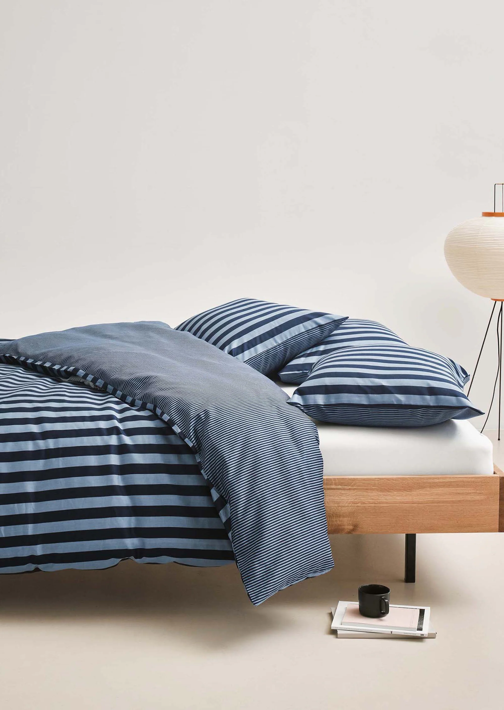 Bettwäsche-Set Modell CLASSIC STRIPE aus reinem Baumwoll-Satin