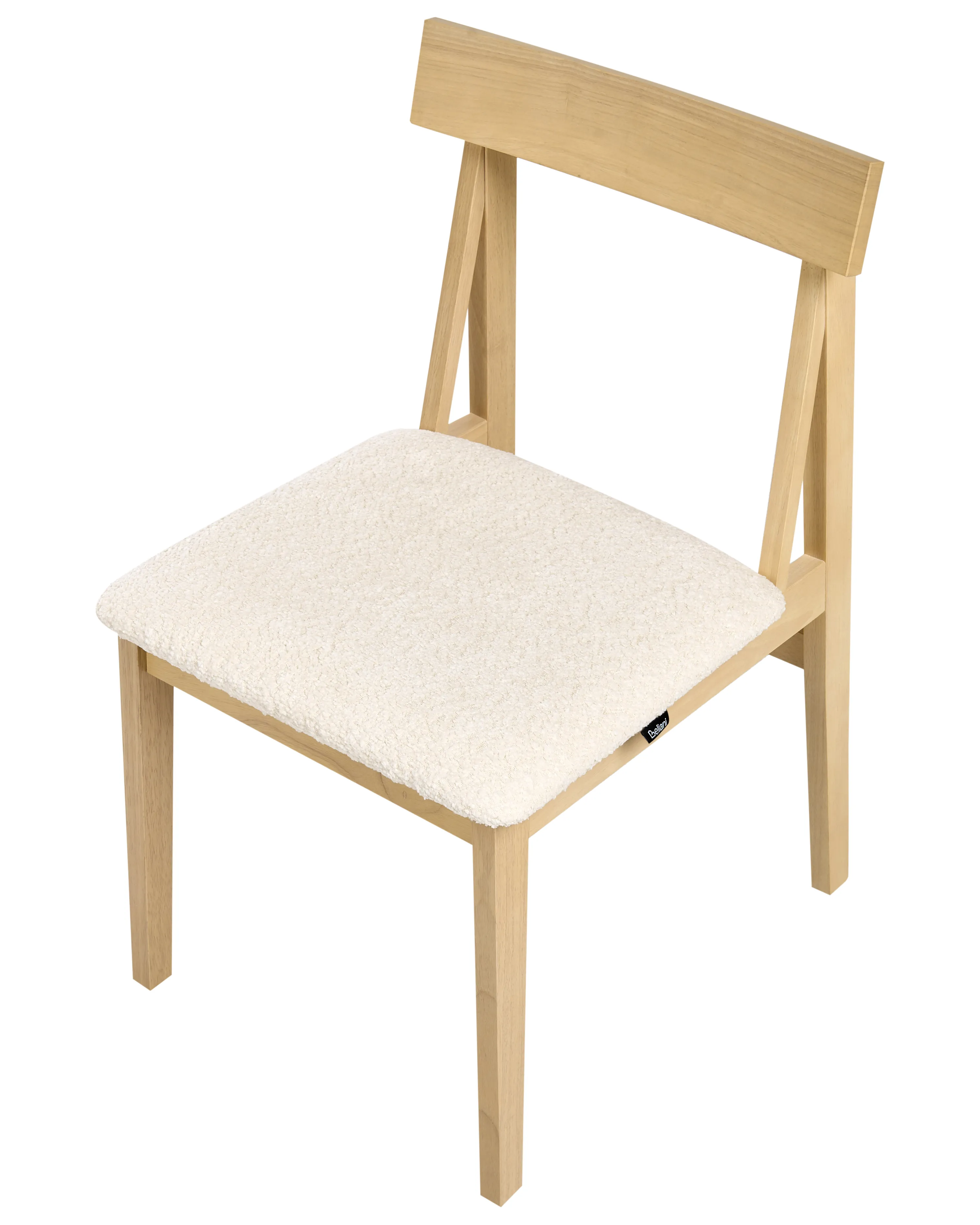 Set van 2 eetkamerstoelen ISLE Hout Lichtbruin/beige