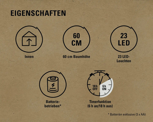 Kunstkerstboom Lafiora in jutezak H 60 cm LED