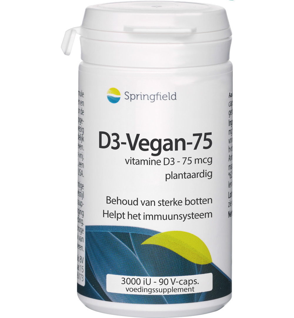 Springfield D3-Vegan-75 vitamine D3 75 mcg (90 vega capsules)