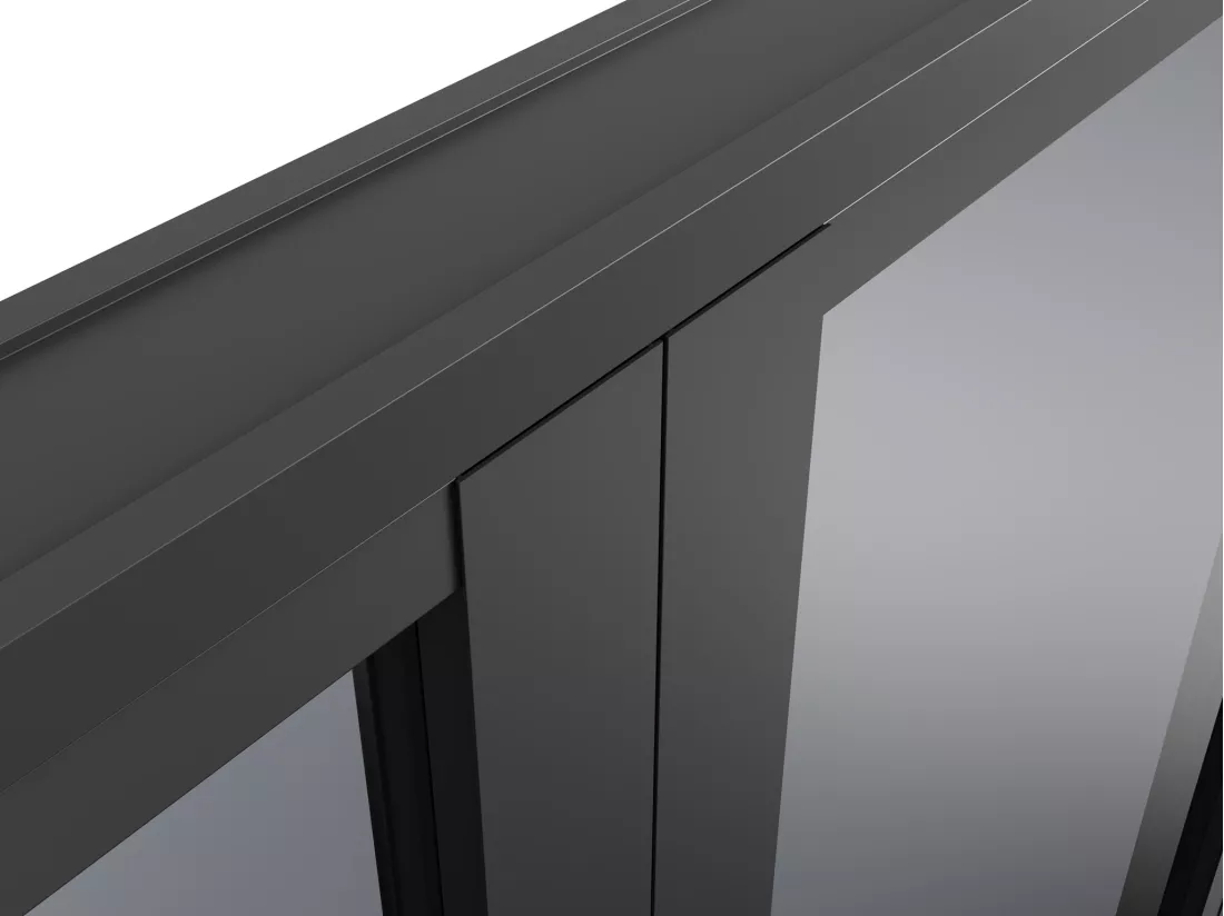 Bloc porte réversible à deux battants en aluminium et verre trempé fumé - 2 x H204 x L83 cm - Noir - LOXTON