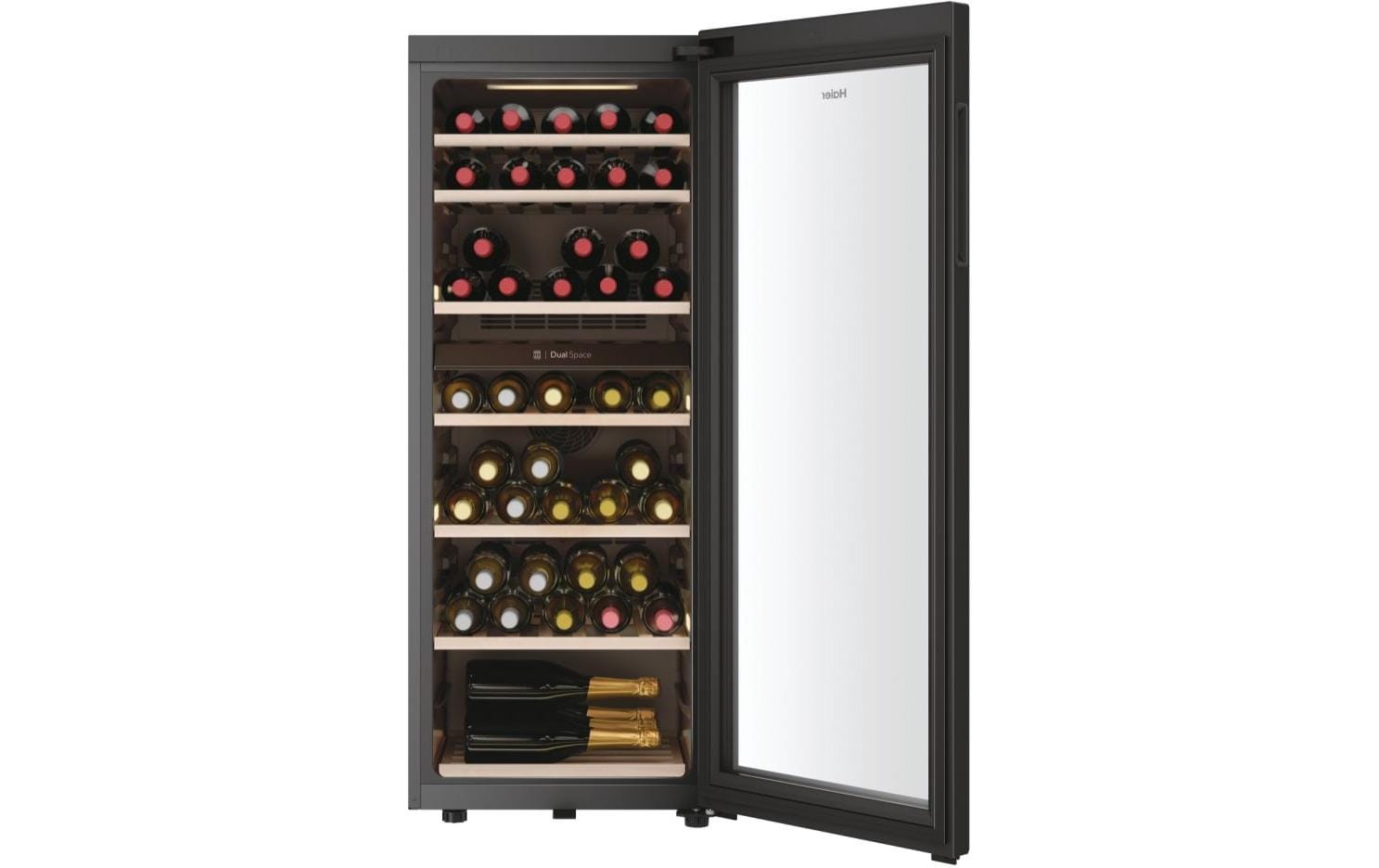 Weinklimaschrank HWS77GDAU1 Schwarz, Rechts, Wechselbar<br>Freistehender Weinkühler