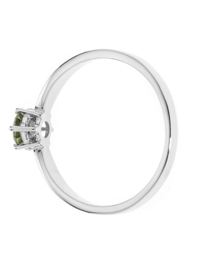 Krönchen-Ring, Brillant, grün,SI, Gold 585 poliert