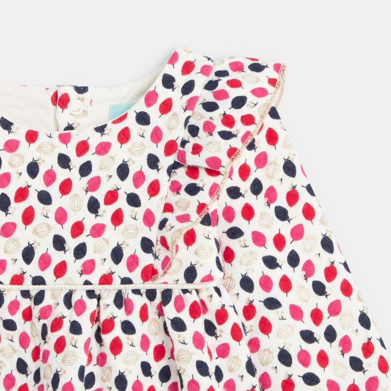 Robe matelassée fleurie bébé fille Bleu