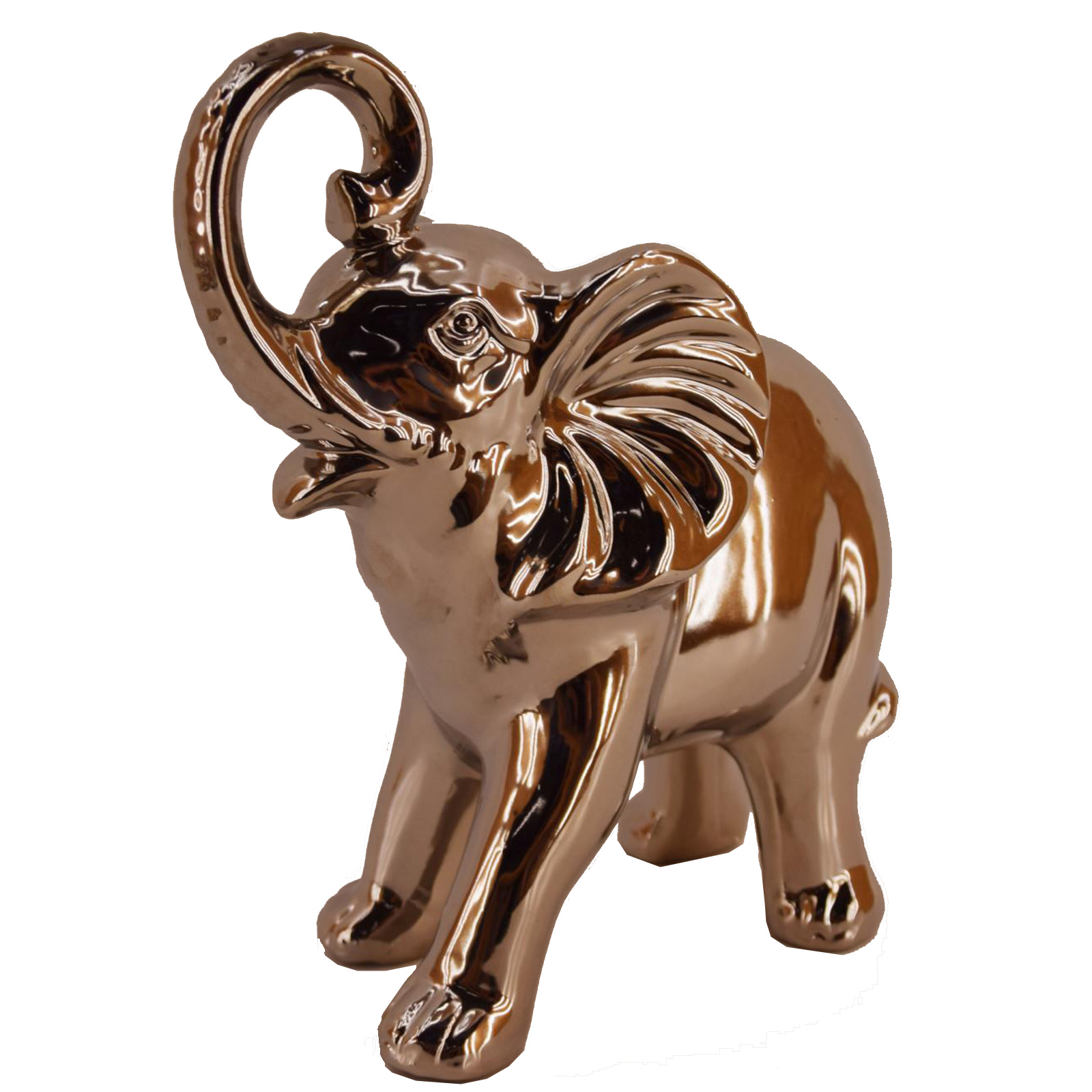 Dekofigur Elefant - silberfarben - Keramik - 28 cm hoch