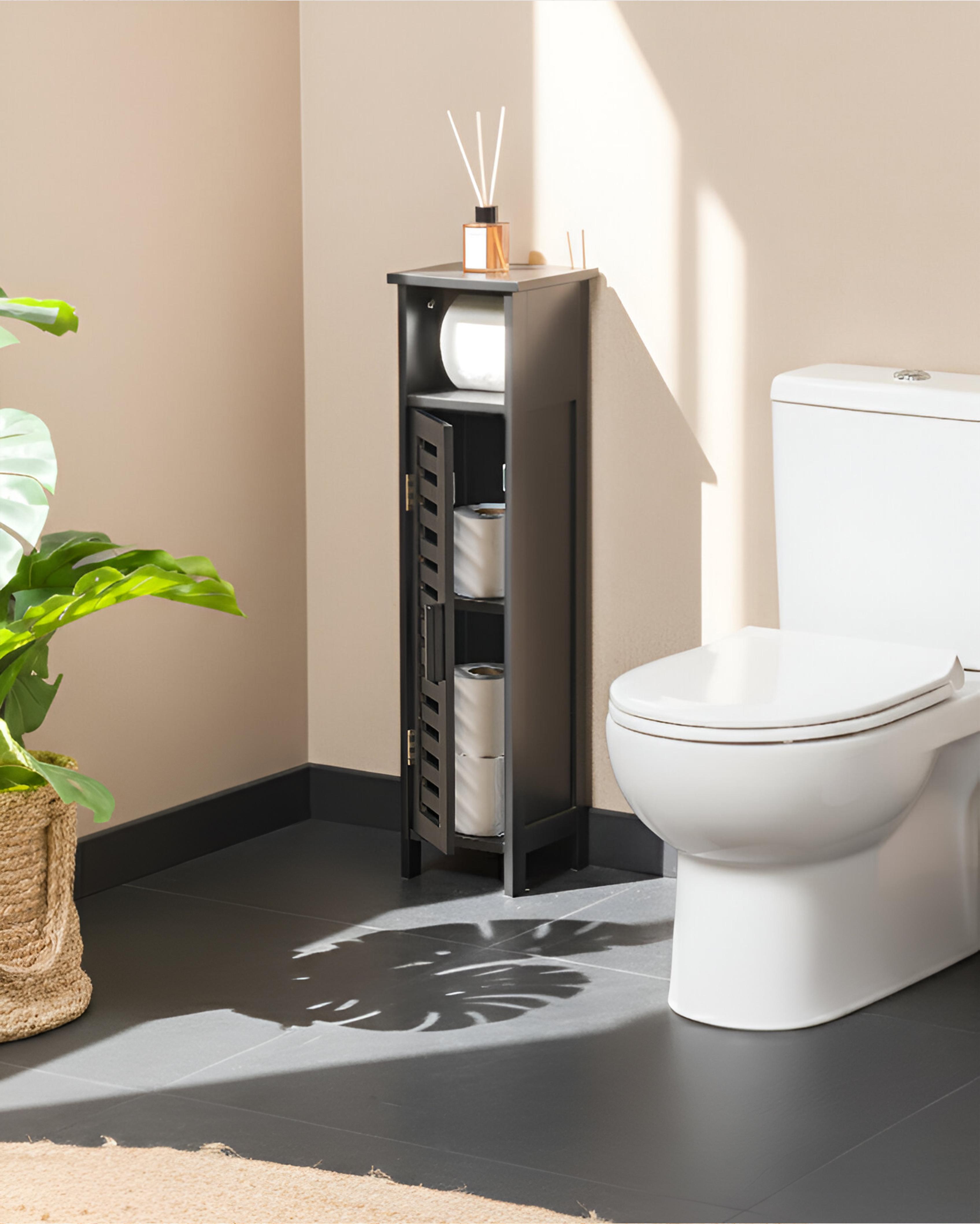Toiletpapierkast OLATHE Bamboehout Zwart