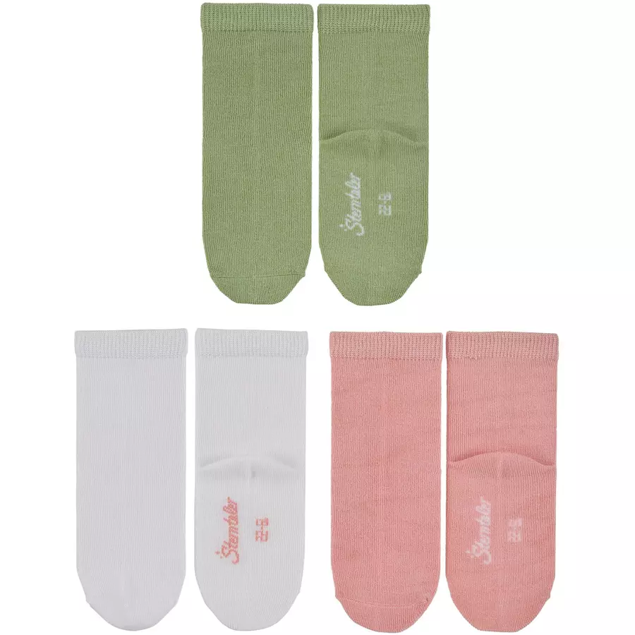 Sterntaler Söckchen 3er-Pack Uni Bambus zartrosa