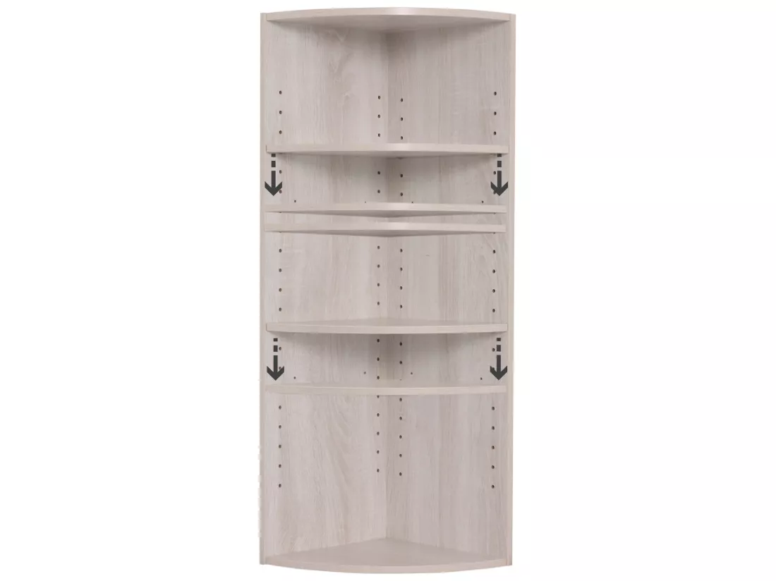 Étagère D'Angle Aggloméré Gris Sapin 3 Étagères Modulaires