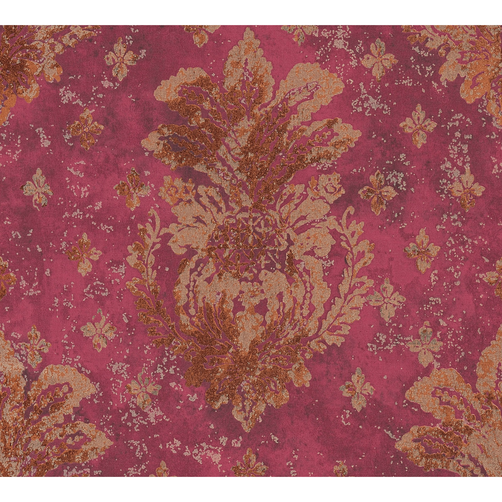Vliestapete - rot-gold - 10 Meter
