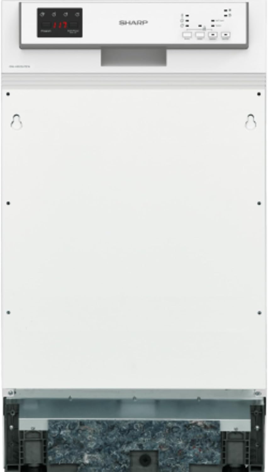 Sharp QW-HS12S47EW-DE Geschirrspüler Teilintegriert / 45 cm/E / 10 Maßgedecke / 3 Programme mit 50 min. Kurzprogramm/Weiß