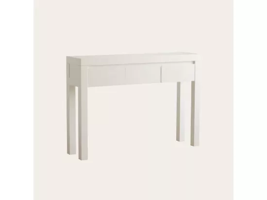 Meuble d'entrée en bois massif blanc 120x85