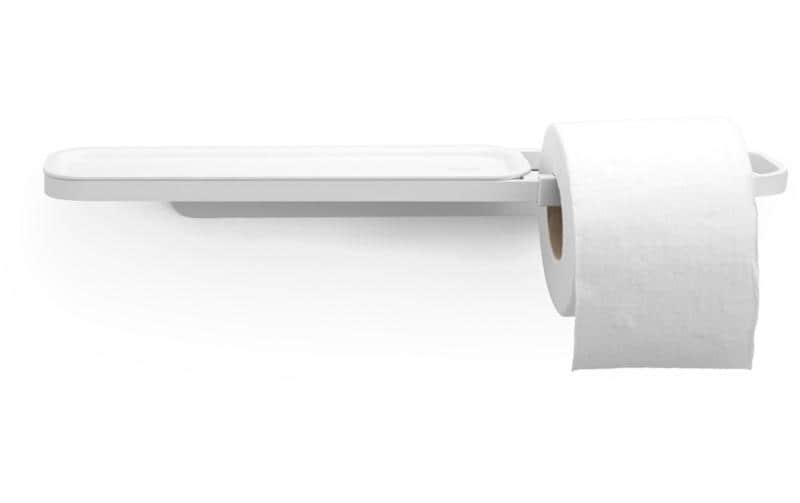 Toilettenpapierhalter Mindset mit Ablage WeissWC-Papierhalter aus recyceltem Material