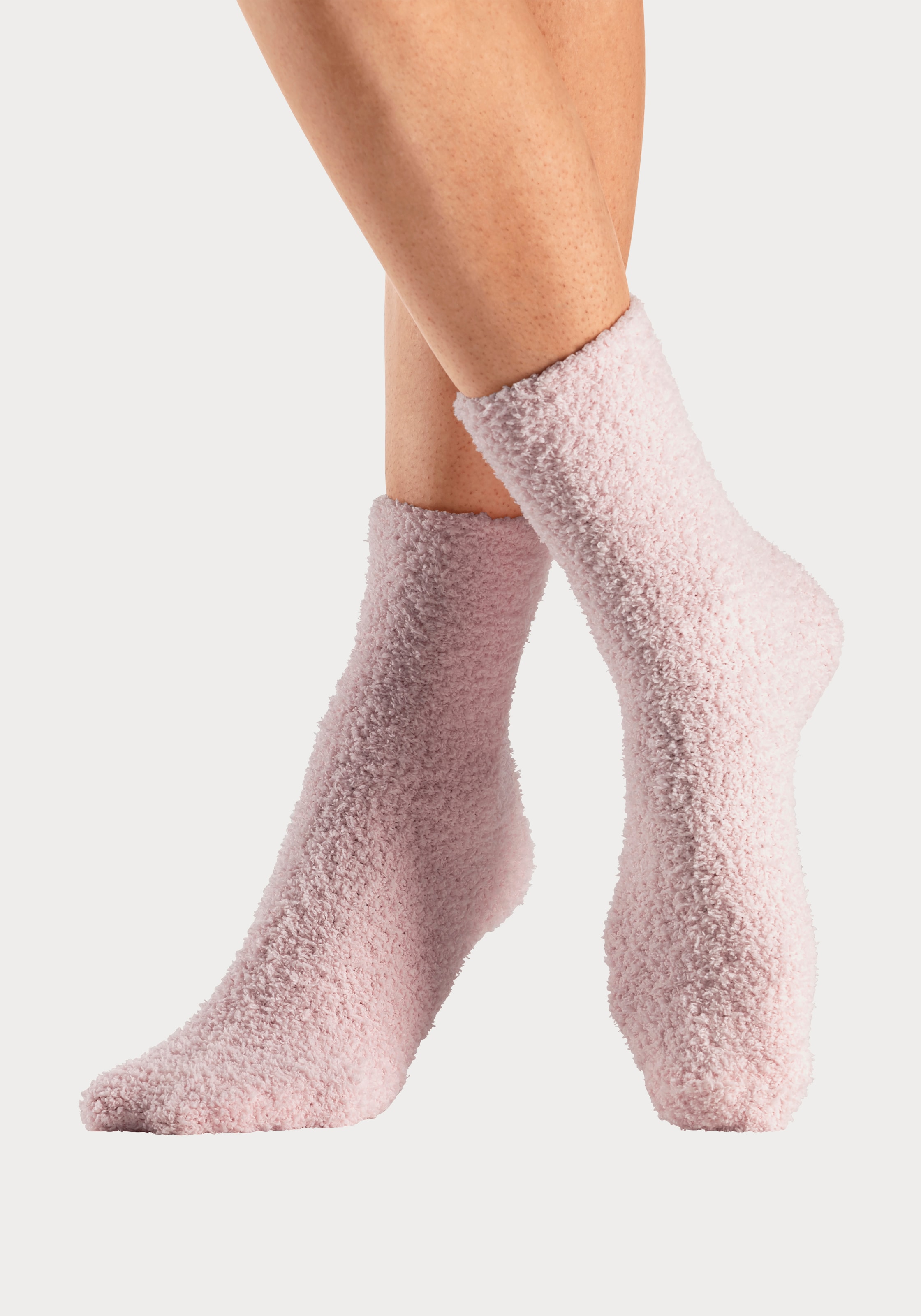 LASCANA Kuschelsocken Packung, 4 Stk. tlg. weich und warm, aus Flausch-Qualität