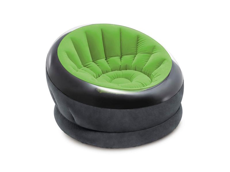Intex Aufblasbarer Sessel Empire 112 x 109 cm, Grün, Schwar Bequemer Luftsessel
