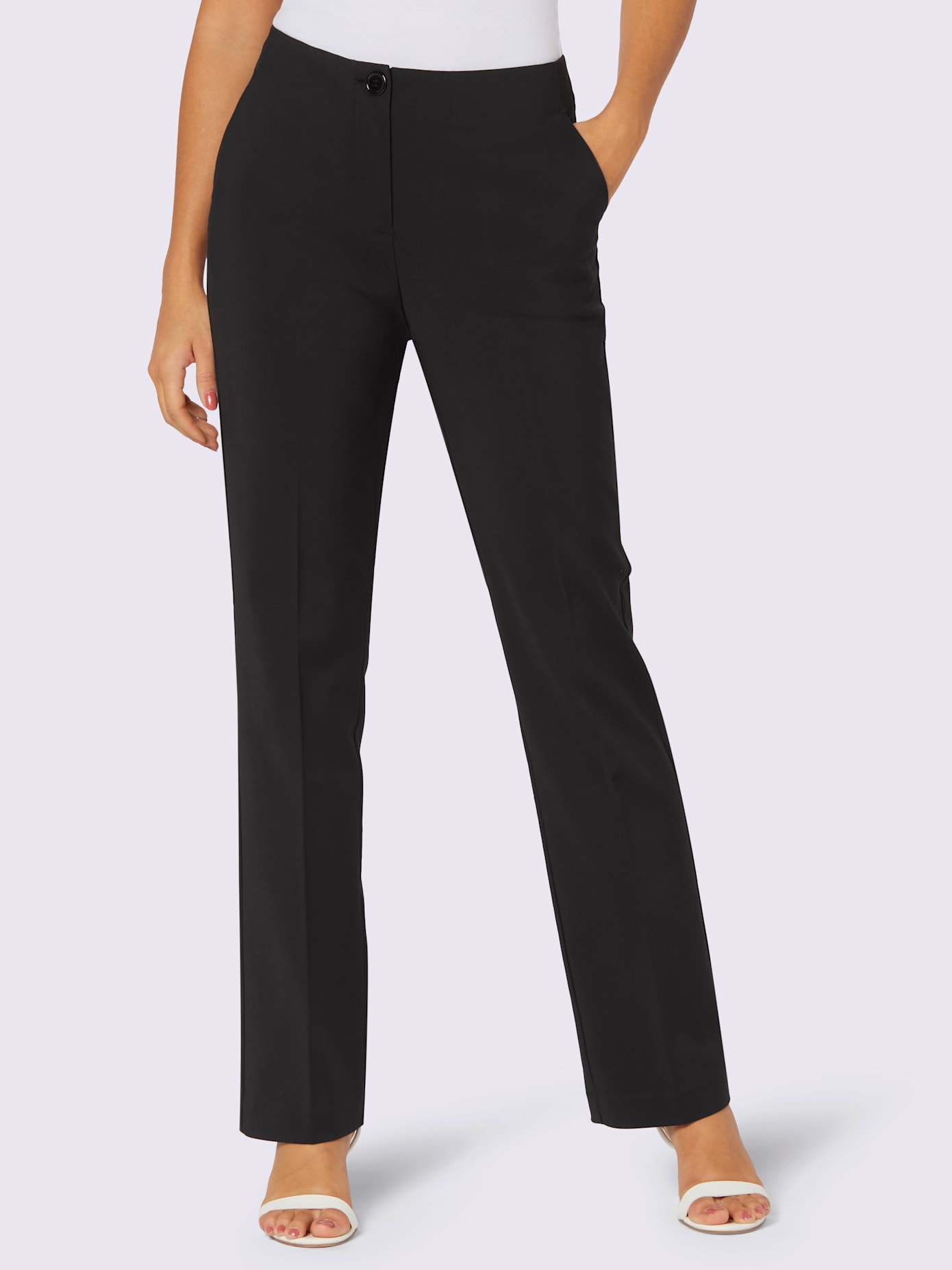 Pantalon plis repassés, effet affinant