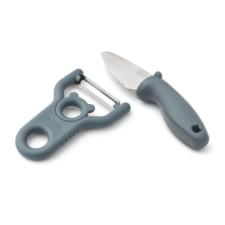 LIEWOOD - Pertense Sparschäler und Messer, whale blue (2-tlg.)