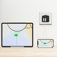 Chargeur secteur USB, 2x USB, 12 watts, noir