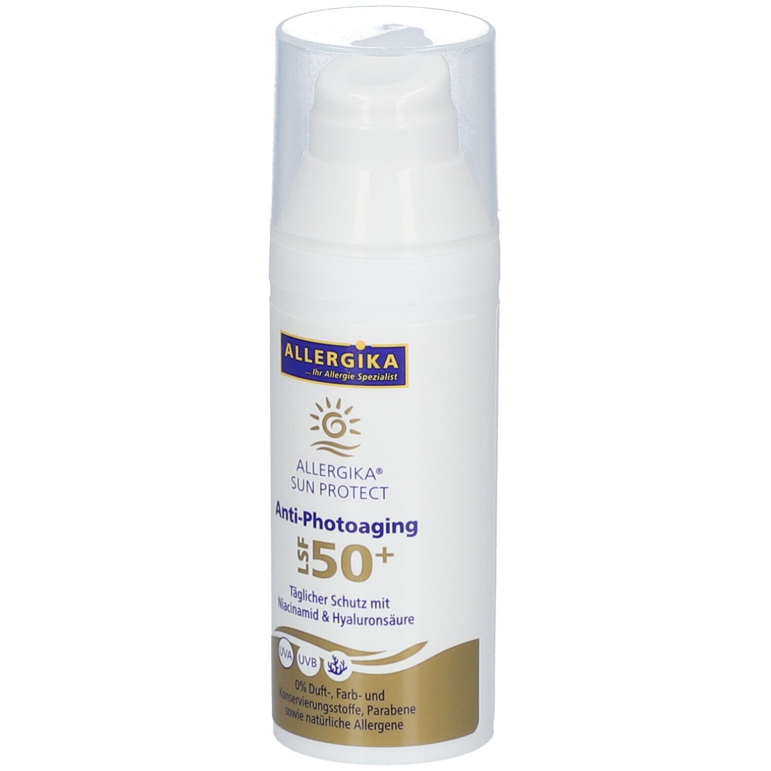 ALLERGIKA® SUN PROTECT Anti-Photo-Aging SPF 50+ - Sonnenschutz zur tägliche Anwendung, sehr hoher Schutz vor vorzeitiger Hautalterung bei sensibler, trockener Haut