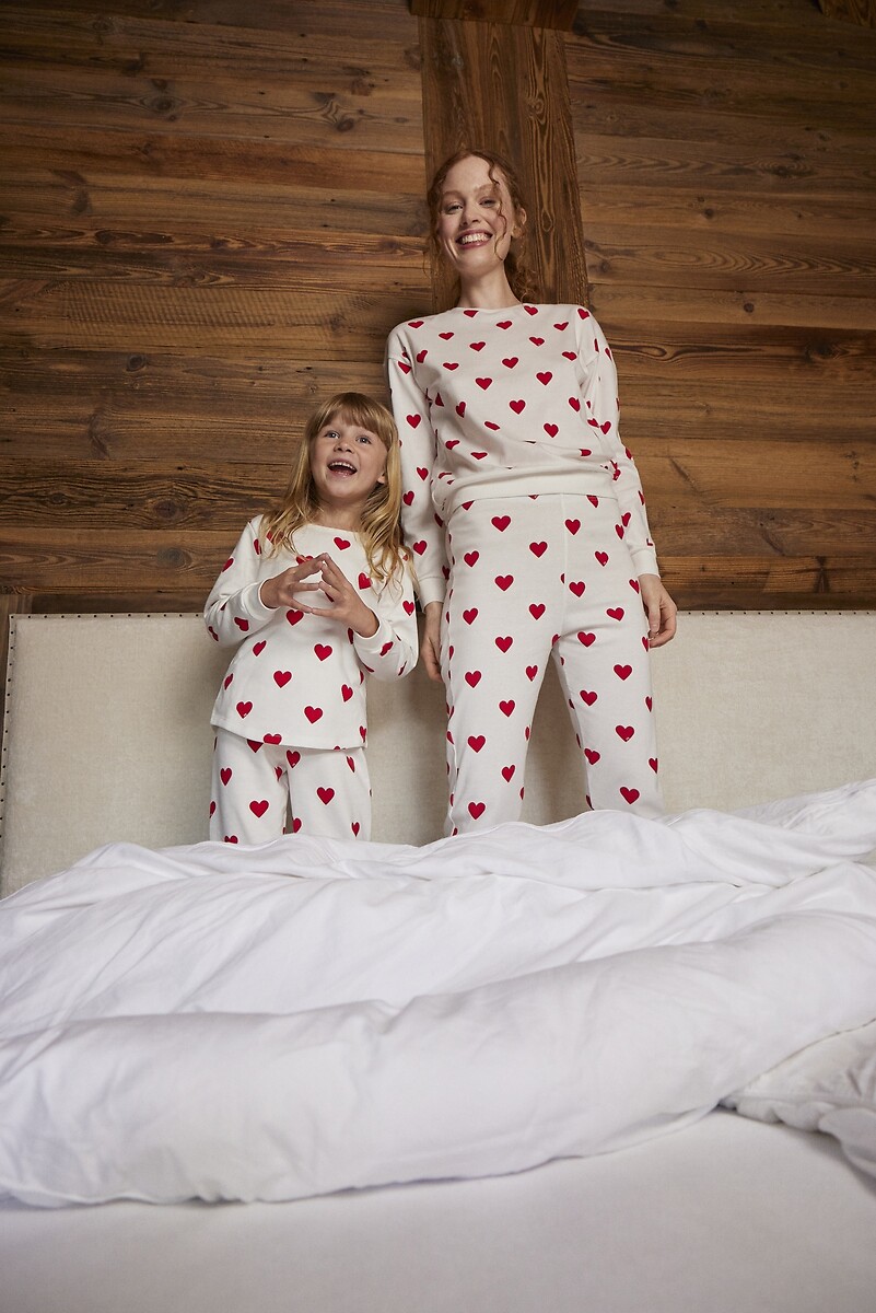 PETIT BATEAU<br>Pijama de algodão com estampa de coração