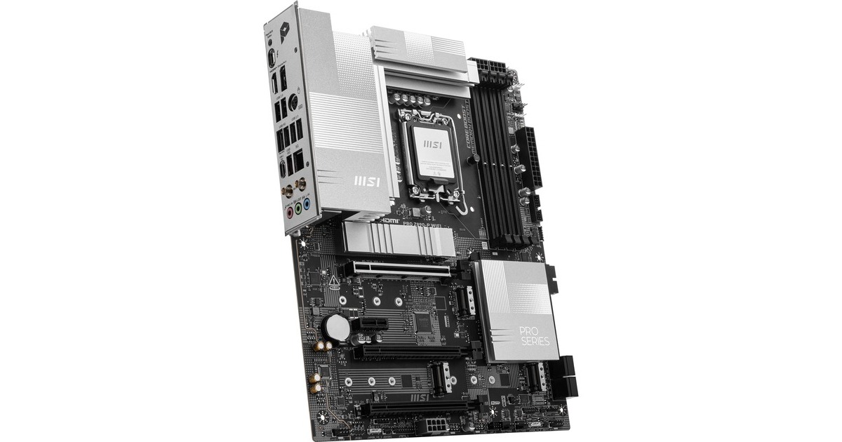 MSIPRO Z890-P WIFI socket 1851 moederbord  (Zwart/zilver, RAID, 5Gb-LAN, Wi-Fi 7, BT, Sound, ATX)