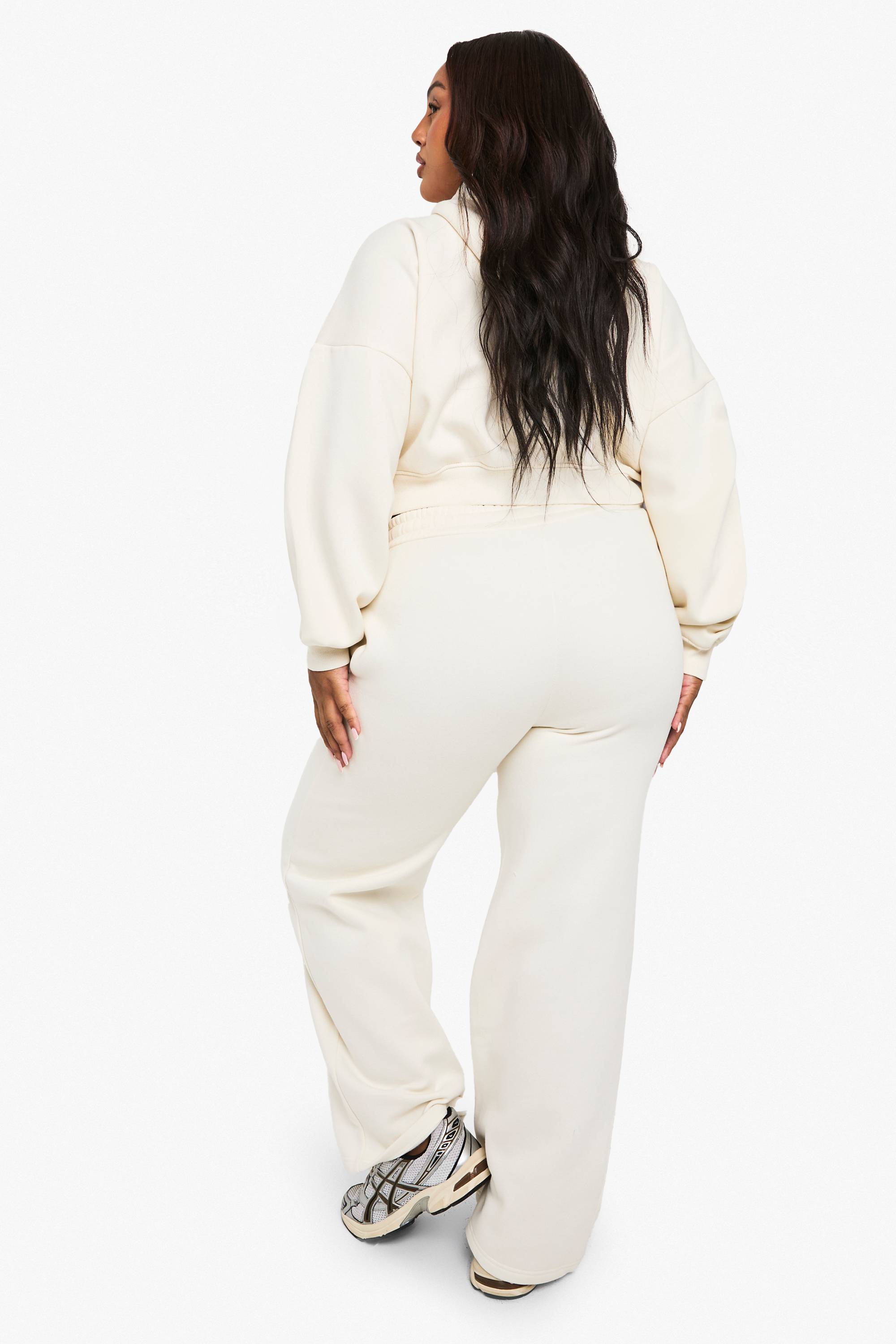 boohoo Pintuck Détail Taille Profonde Jogger à Jambes Larges