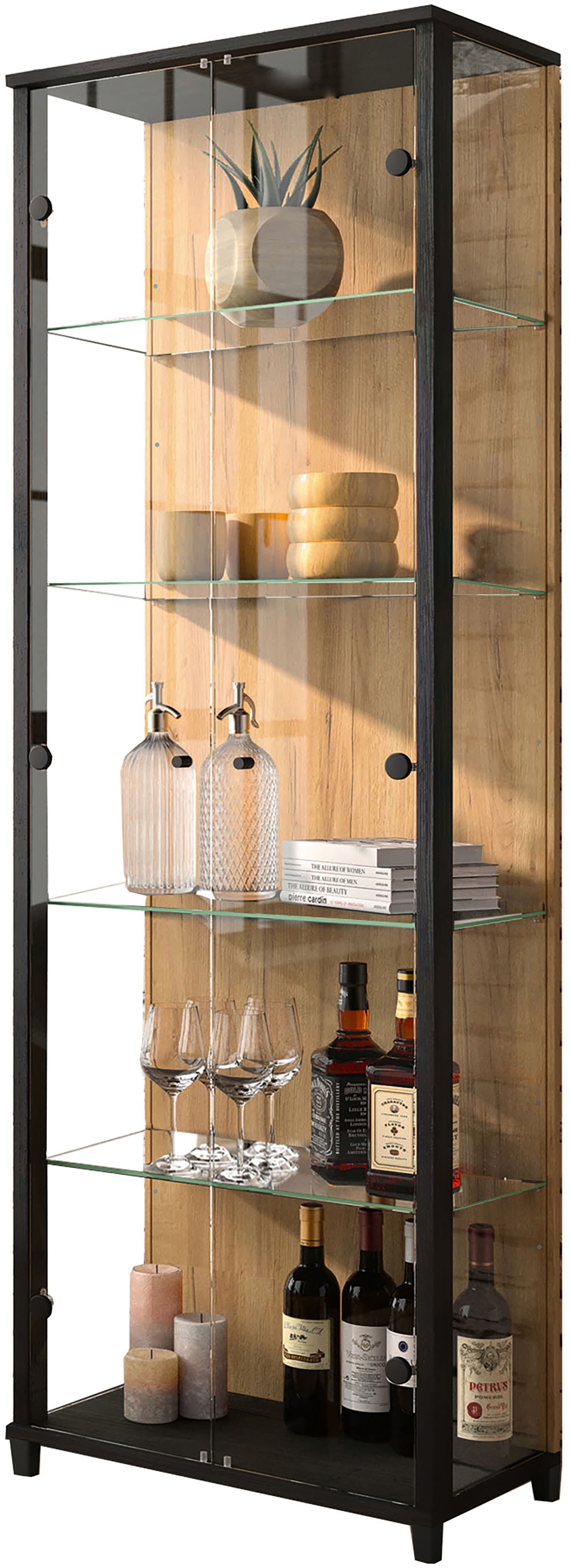 fif möbel Vitrine »OPTIMA« Standvitrine, Vitrinenschrank, Glasvitrine, Sammlervitrine