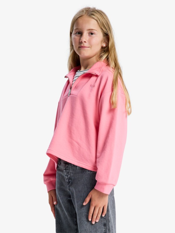 Breezy Current Sweat demi-zip Rose Fille 4-16