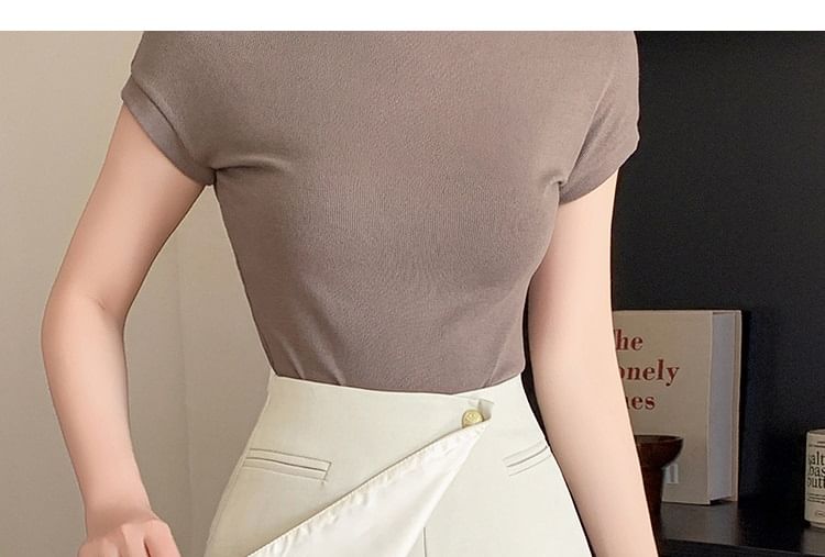 Cloud Nine - Hoge taille effen mini A-lijn skort