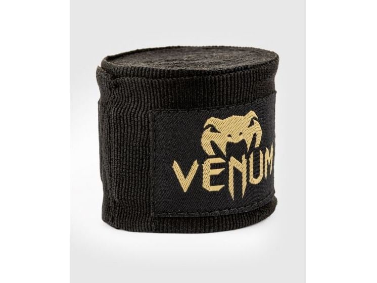 Venum Kontact Boxing Handwraps Schwarz / Gold, 4 m Boxbandagen
