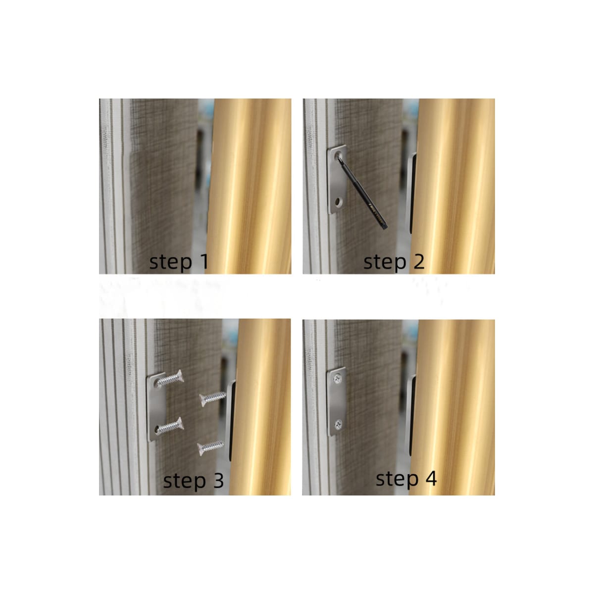 Magnetisk lås / usynlig magnetisk dørstopper, 2 stk. Sort