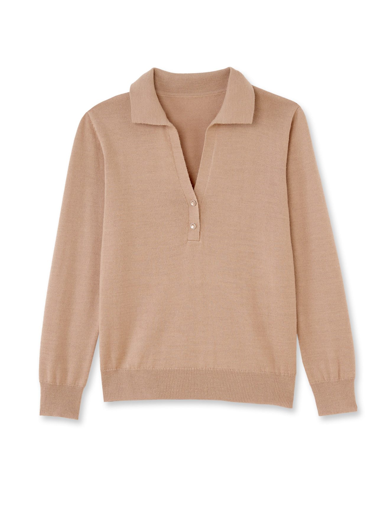 Pull col polo 50% laine mérinos
