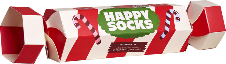Happy Socks 2-Pack Holiday Striped Cracker Gift Set Dark red